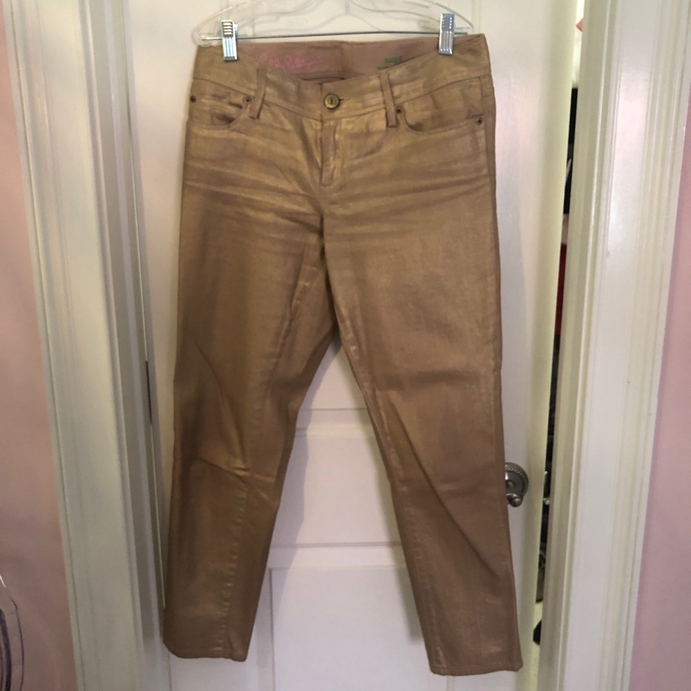 Lilly Pulitzer Gold Jeans